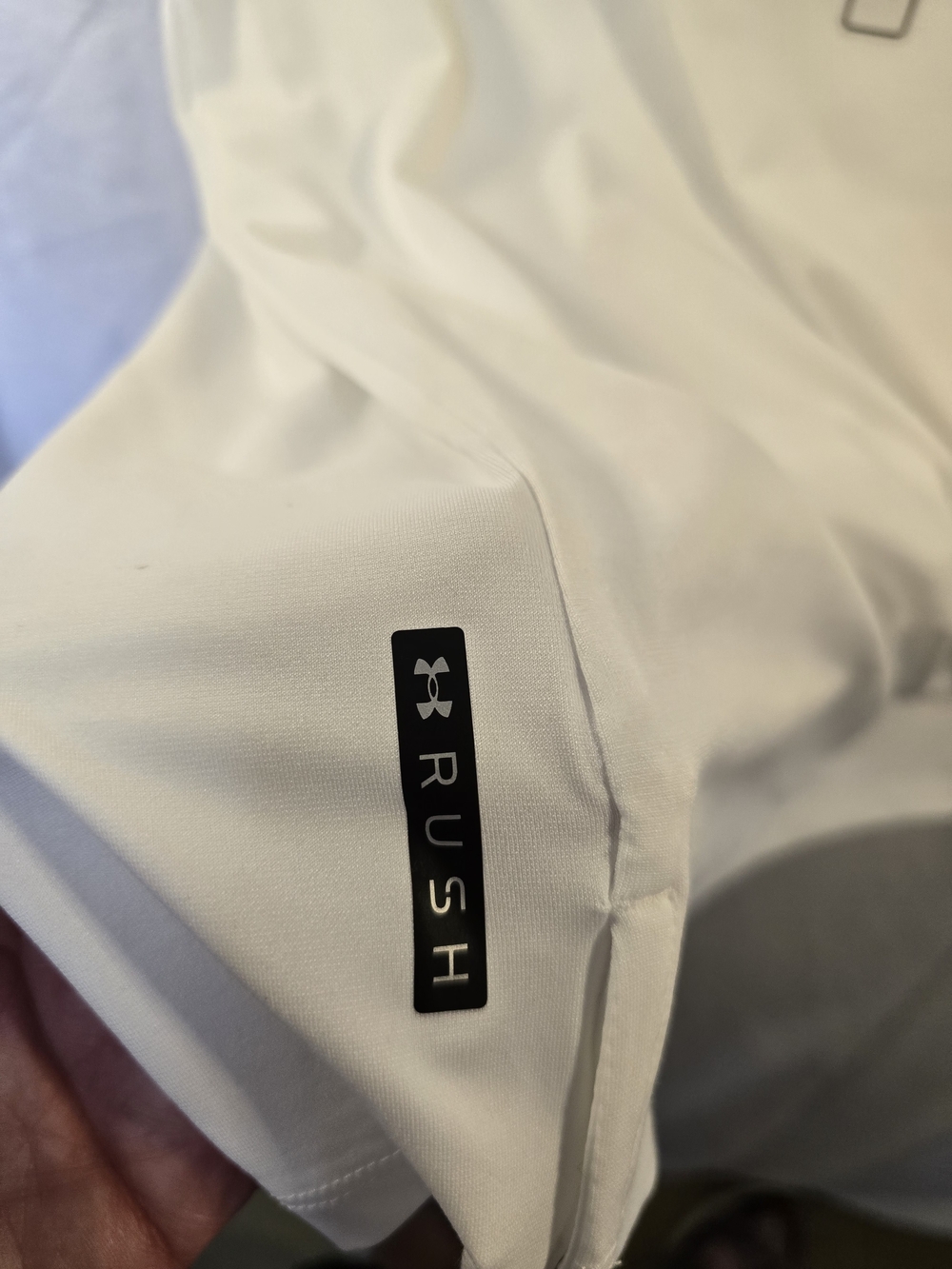 Under Armour White Short Sleeve Athletic Tee with Logo - Picture 6 of 8